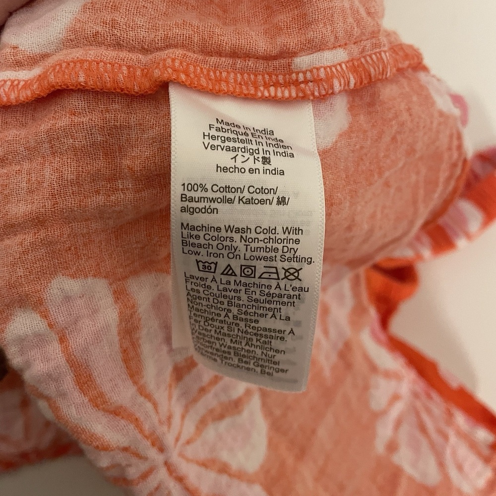 J Crew Crewcuts Girls Flower Gauze Tiered Orange Dress Size 6 - Picture 6 of 6